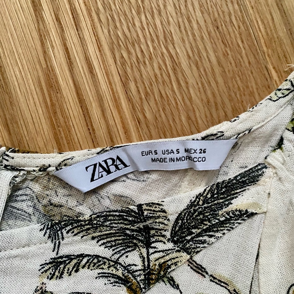 ZARA Tropical Print White Dress - Picture 7 of 7